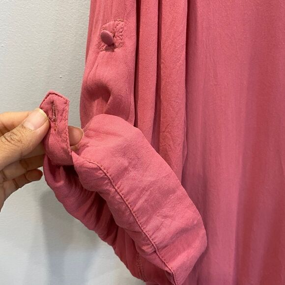 Torrid Harper Pink Challis Button Down Blouse - Picture 5 of 8